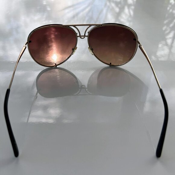 Retro Rimless Oversize Luxury Designer Pilot Sunglasses Brown - Picture 2 of 7